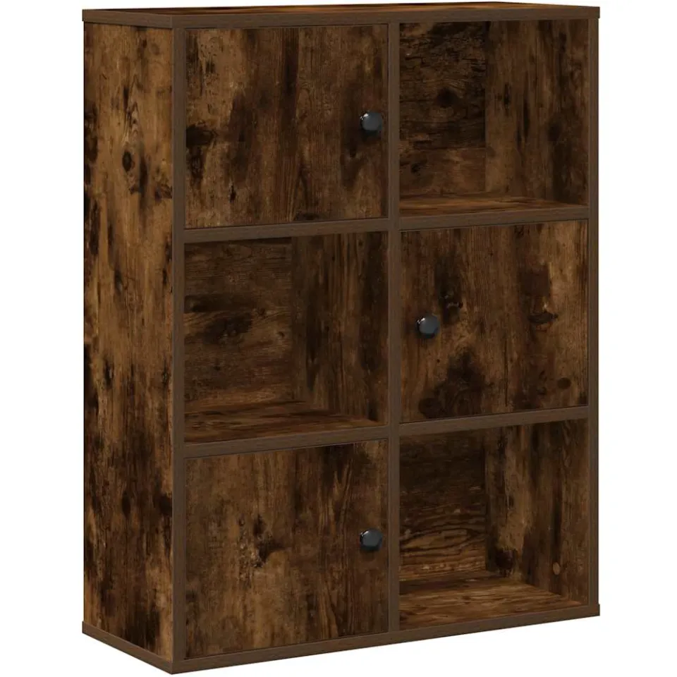 vidaXL Boekenkast 60x24x76,5 cm bewerkt hout gerookt eikenkleurig, foto 3