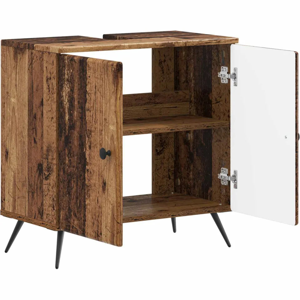 vidaXL Badkamer wastafelkast BREDA Oud hout 59,5 x 31,5 x 59 cm Bruin
