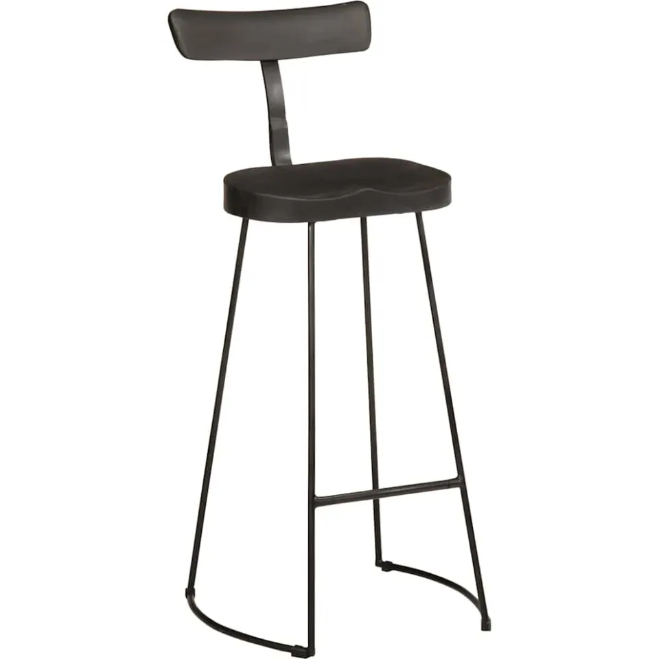 vidaXL Barkrukken 2 st 49x43x103 cm massief mangohout zwart, foto 3