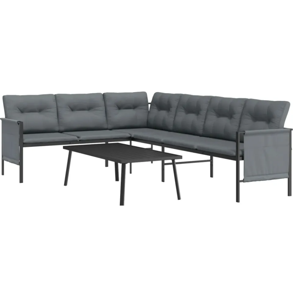 vidaXL 2-delige Loungeset staal antracietkleurig, foto 2