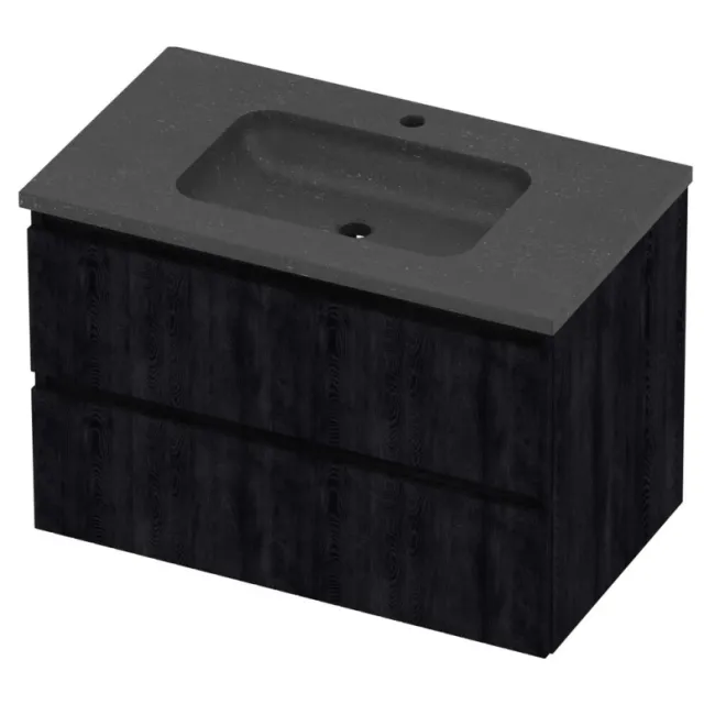Proline Rollo Badmeubelset Hardsteen Elegant 1 Kraangat 80x46x54 cm Blue Stone Charcoal Oak Eiken