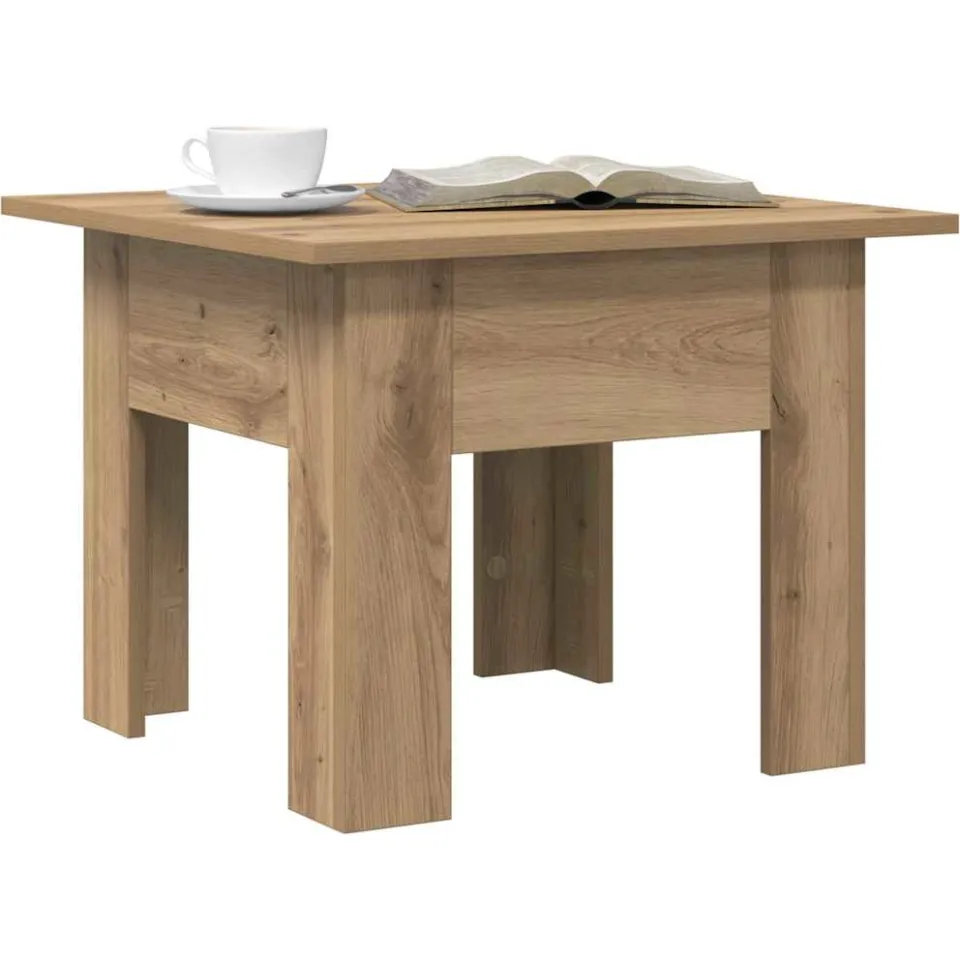 vidaXL Salontafel Artisan Eiken 55 x 55 x 42 cm Bewerkt hout, foto 2