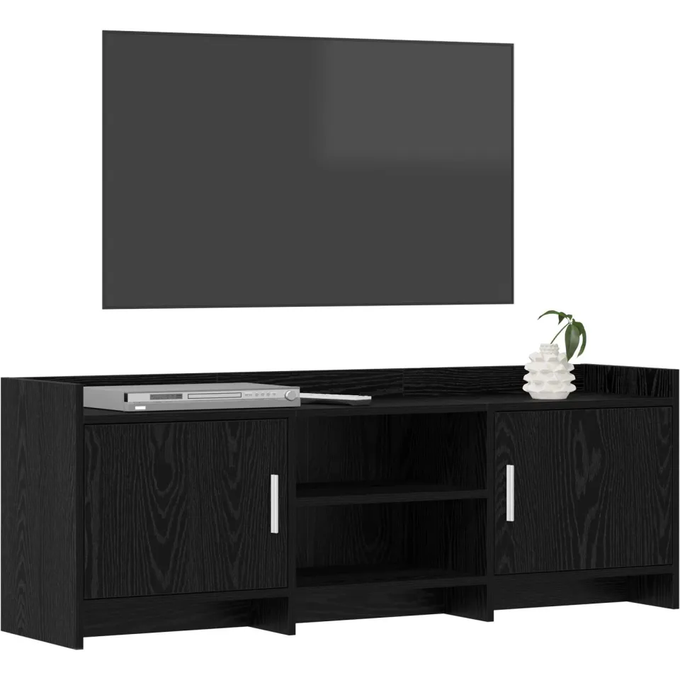 vidaXL TV-kast 130 x 33 x 47 cm Zwart eiken Bewerkt hout