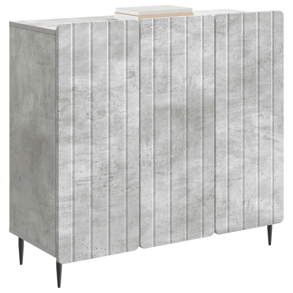vidaXL Dressoir Betongrijs 89 x 34,5 x 82 cm Bewerkt hout grijs, foto 2