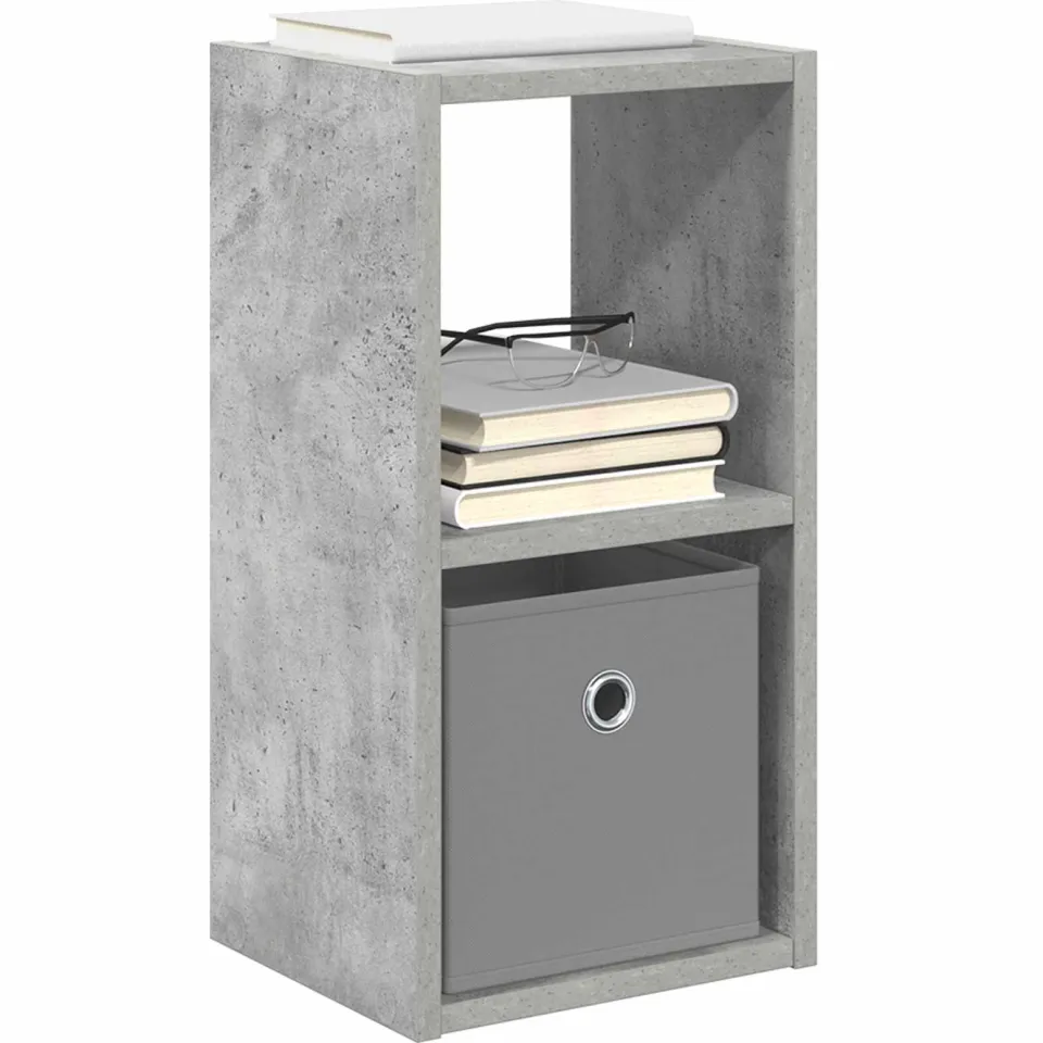 vidaXL Nachtkastje 2 st Beton Grijs 25,5 x 22 x 49,5 cm Bewerkt hout