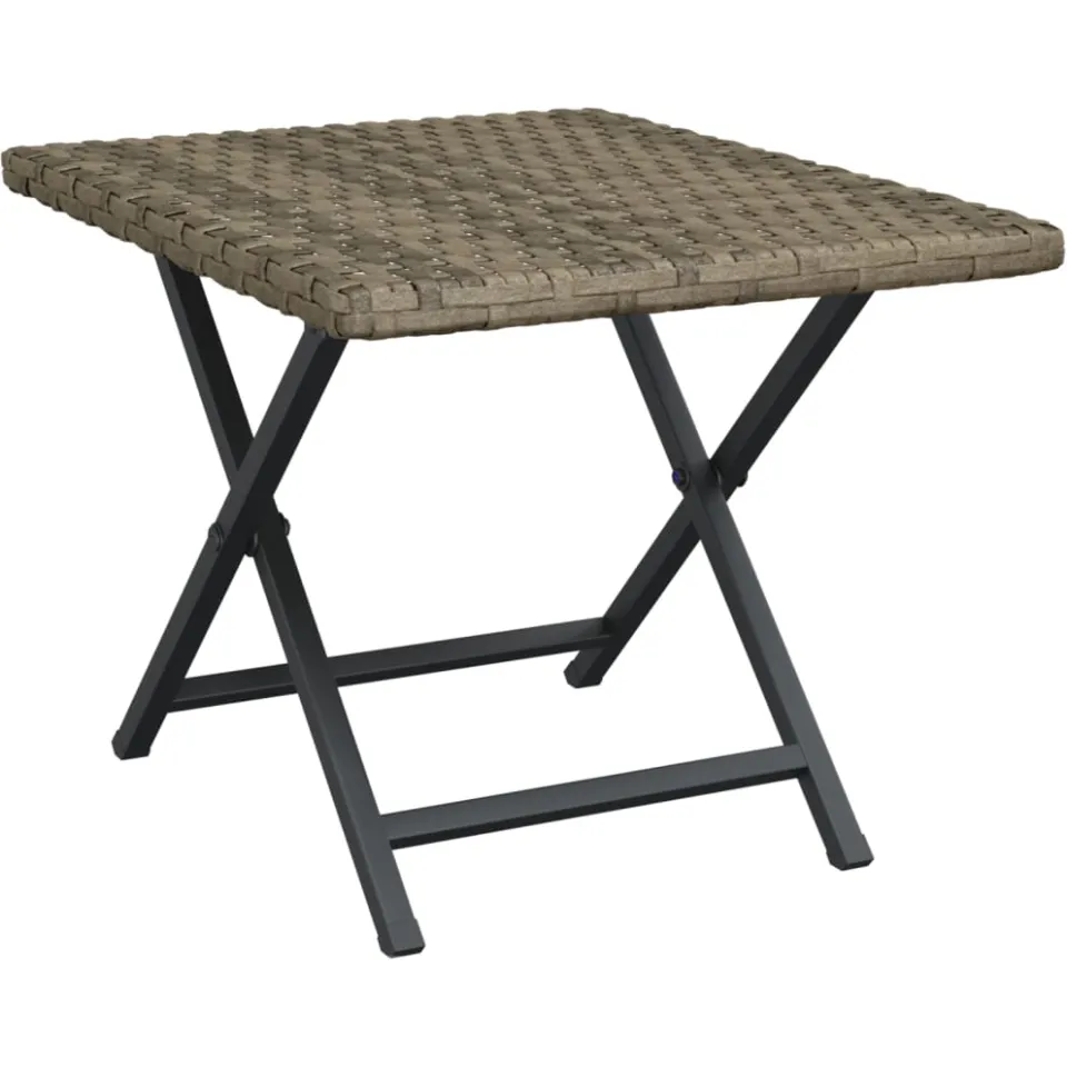 vidaXL Tafel inklapbaar 45x35x32 cm poly rattan grijs, foto 3