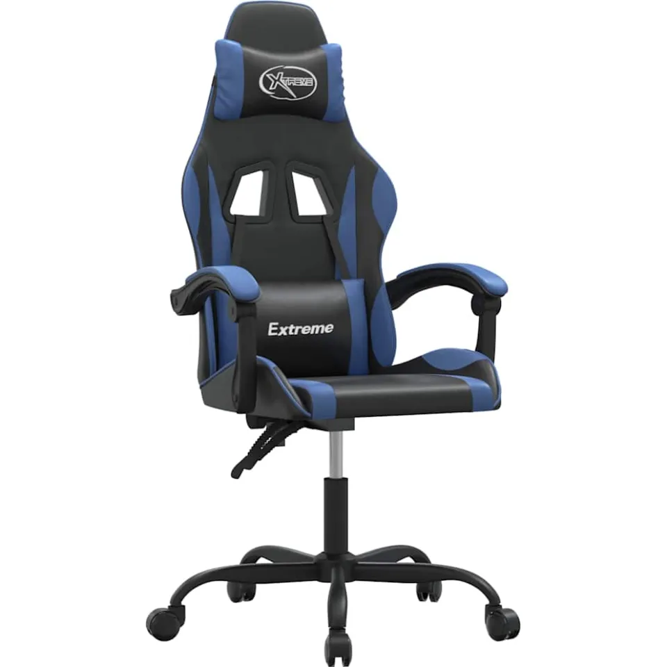 vidaXL Gamestoel kunstleer zwart en blauw, foto 3