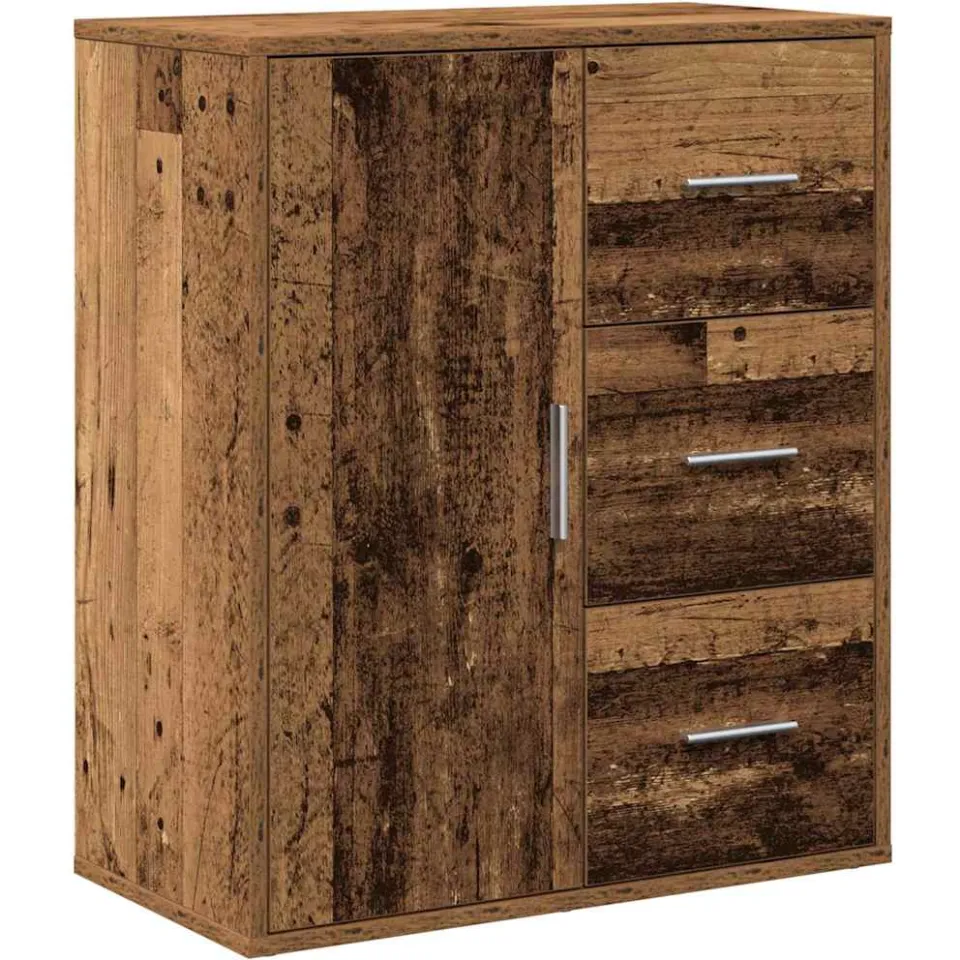 vidaXL Dressoir Oudhout 60 x 31 x 70 cm Bewerkt hout bruin, foto 3