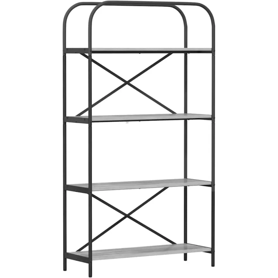 vidaXL Boekenkast 4-laags 80 x 30 x 146 cm Bewerkt hout Grijs Sonoma, foto 3