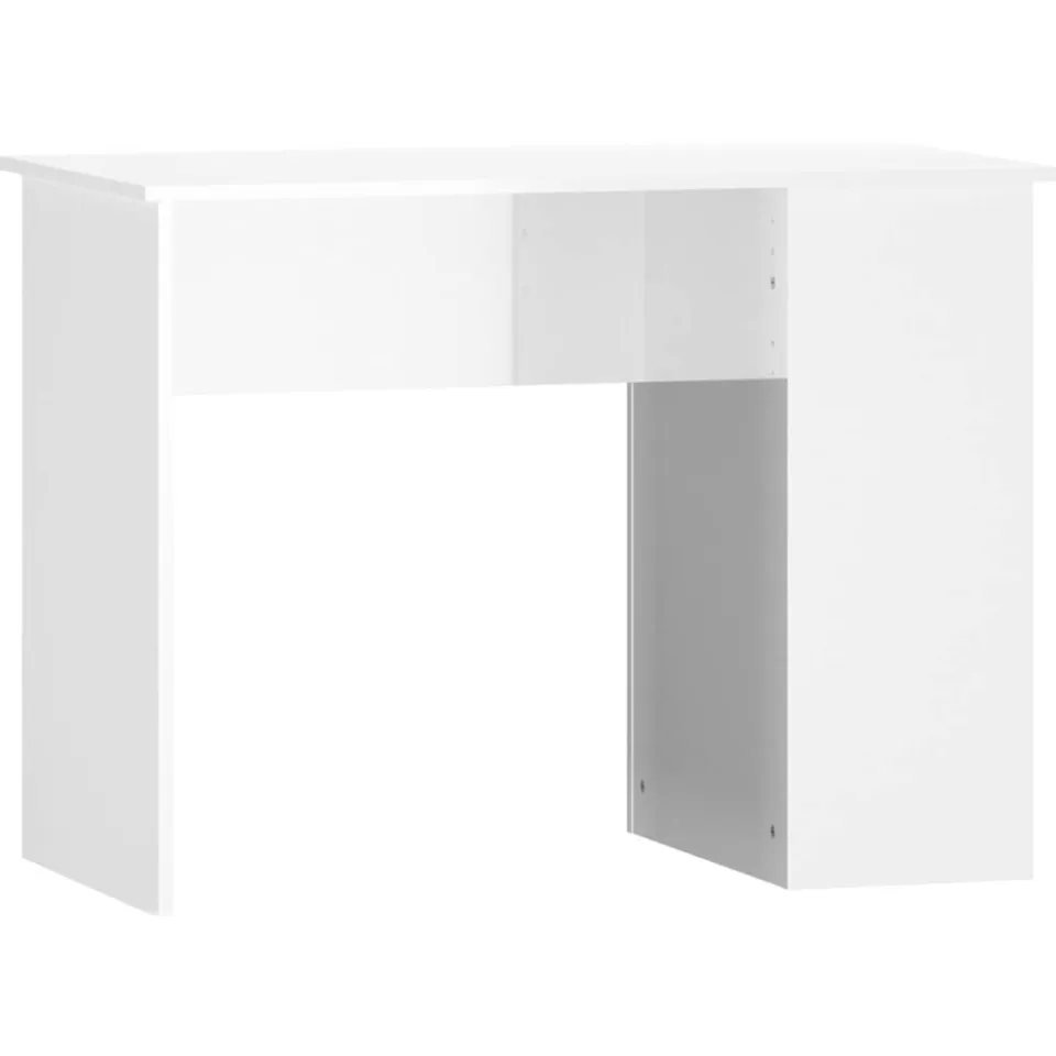 vidaXL Bureau 100x55x75 cm bewerkt hout hoogglans wit, foto 3