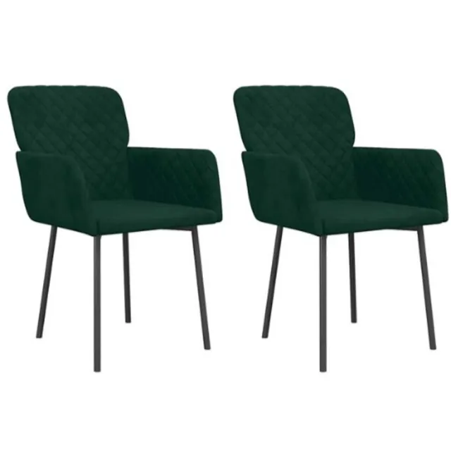 vida xl Eetkamerstoelen 2 st fluweel donkergroen