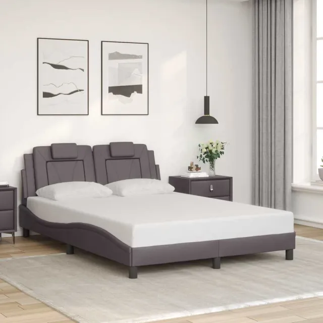vidaXL Bedframe "Viana" zonder matras kunstleer grijs 120x200 cm