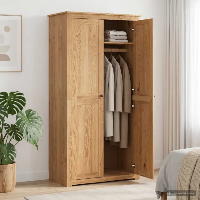 vidaXL Kledingkast PANAMA Honing 88,5 x 50 x 185 cm Massief grenenhout bruin, foto 2