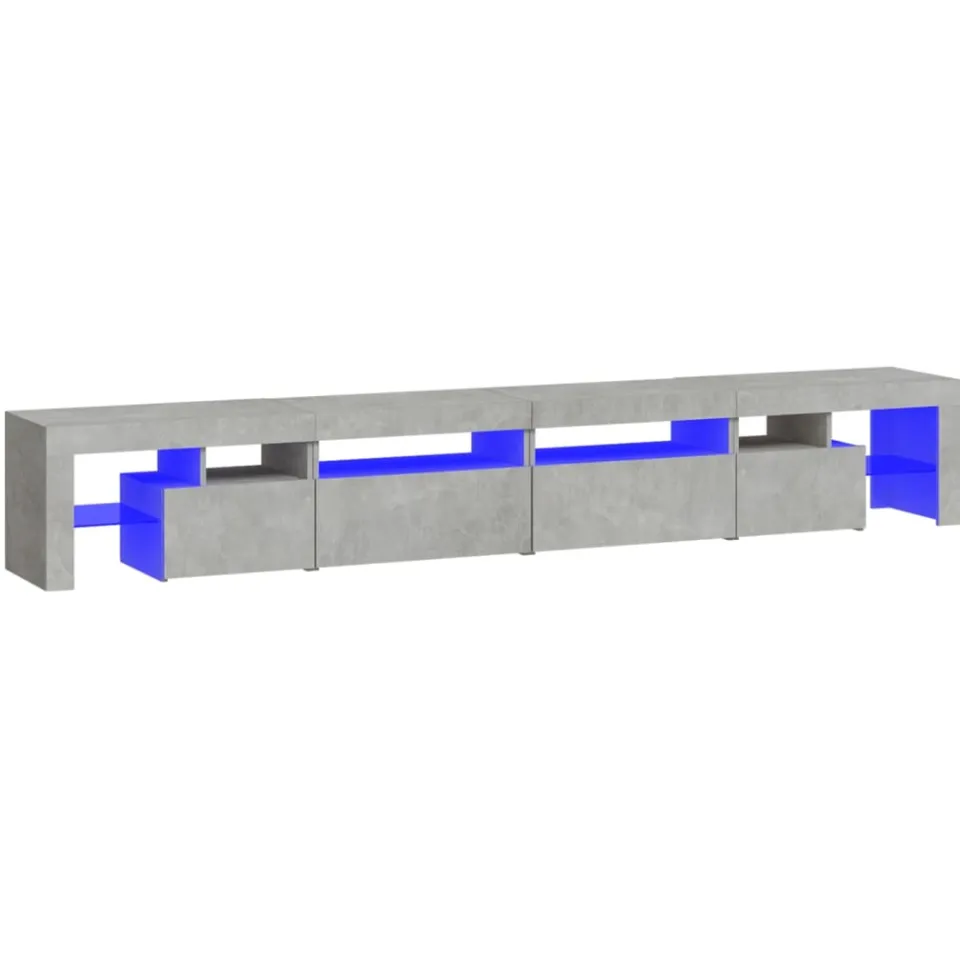 vidaXL Tv-meubel met LED-verlichting 260x36,5x40 cm betongrijs grijs, foto 3