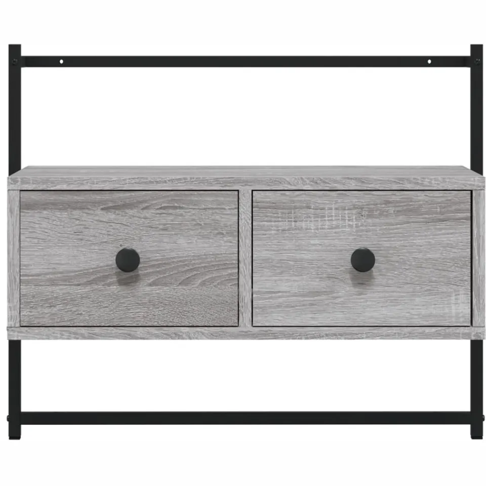 vidaXL Tv-meubel wandgemonteerd 60,5x30x51 cm hout grijs sonoma eiken, foto 4