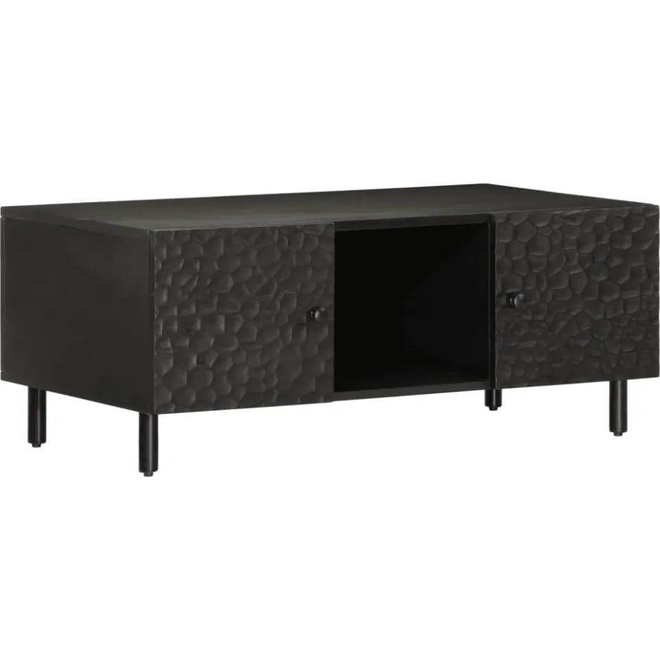 vidaXL Salontafel 100x54x40 cm massief mangohout zwart