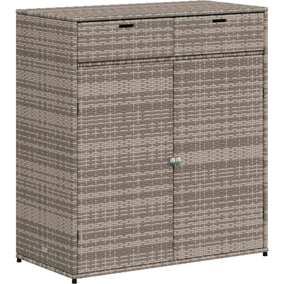 vidaXL Tuinkast 105x55x113 cm poly rattan grijs
