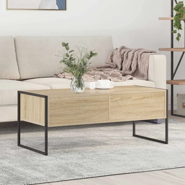vidaXL Salontafel Sonoma 100 x 46 x 40 cm Bewerkt hout bruin, foto 2