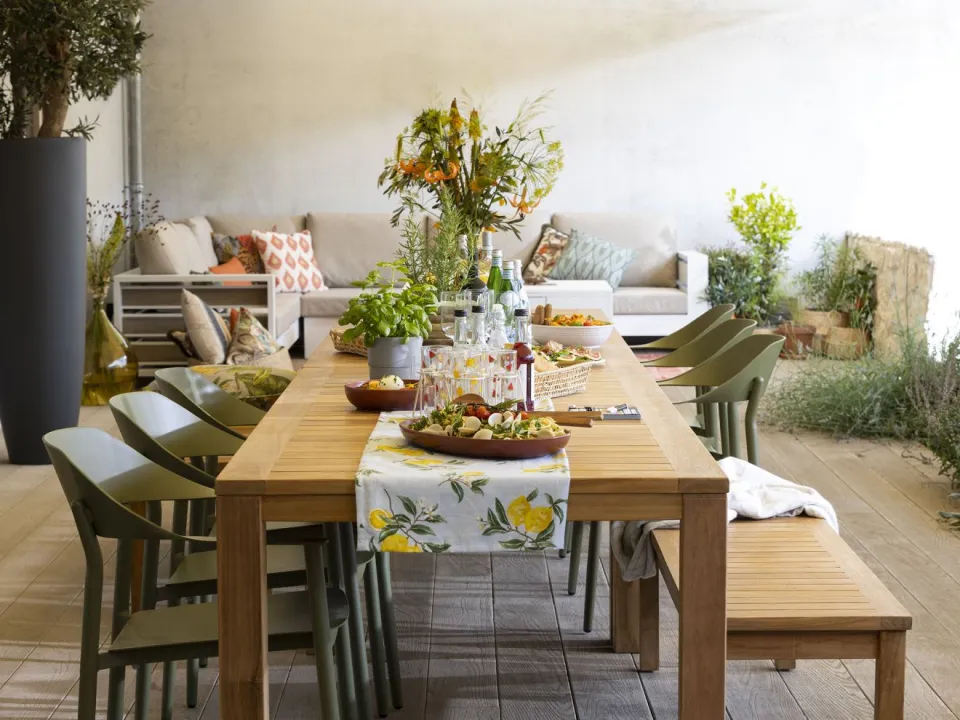 Bellagio tuinmeubelen Sunyard Manchester picknickbank 120x42x45cm bruin, foto 4