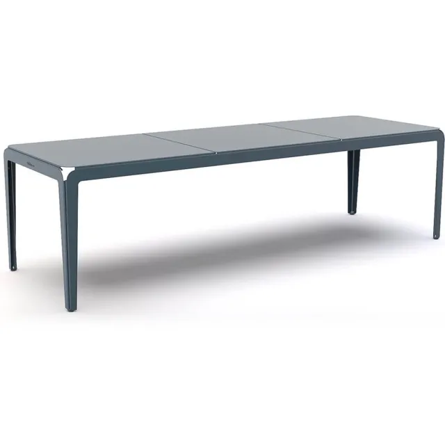 Weltevree Bended Table | Aluminium Tuintafel 90 x 270 cm | Tuinmeubel, Buitentafel, Eettafel Buiten | Tuin Tafel 12 Personen | Grijsblauw Grijsblauw RAL 5008