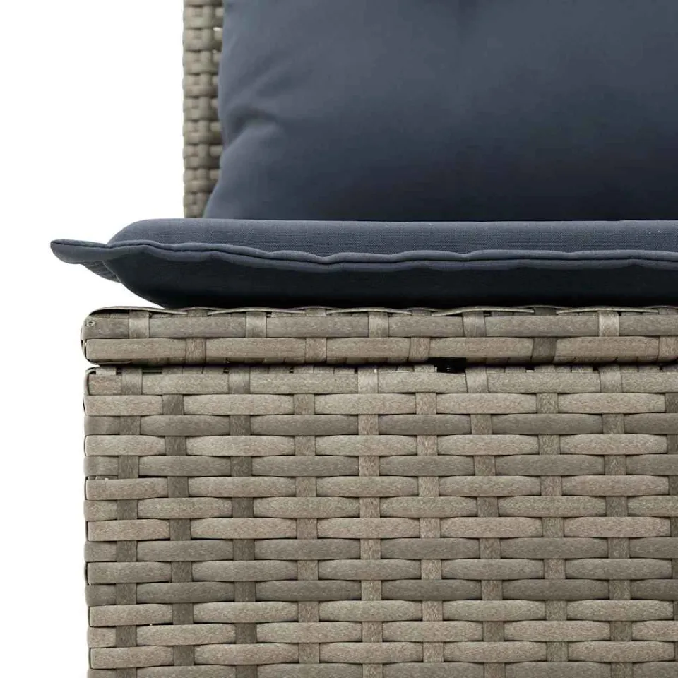 vidaXL Bankstel 5 st Grijs poly rattan, foto 4