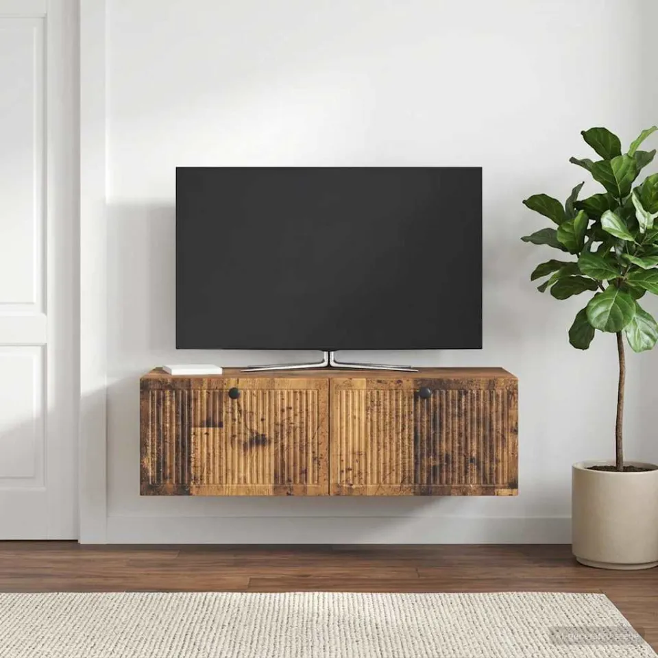 vidaXL Wandbeugel TV-kast Oud hout 98 x 41 x 30 cm Bewerkt hout bruin, foto 4