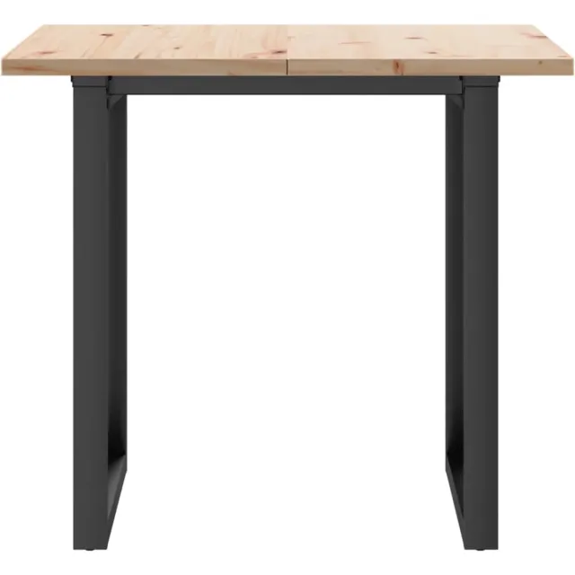 vidaXL Eettafel - O-frame - 80x80x75,5 - cm - massief - grenenhout - en - staal Bruin