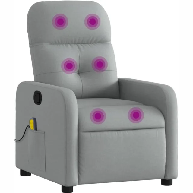 vidaXL Massagestoel - met - lichtgrijze - stof Lichtgrijs