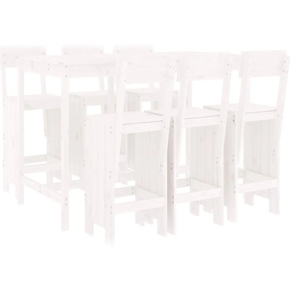 vidaXL 7-delige Barset massief grenenhout wit