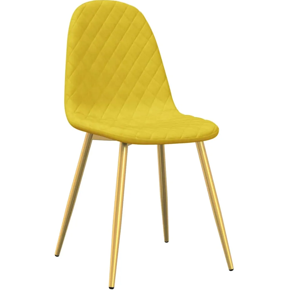 vidaXL Eetkamerstoelen 4 st fluweel mosterdgeel
