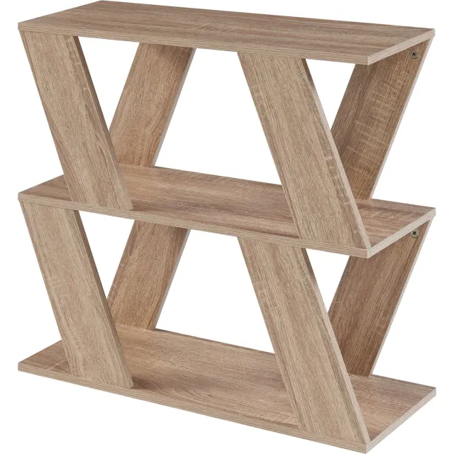 en.casa Bijzettafel Nome met 2 planken 60x22x57 cm eikenkleurig