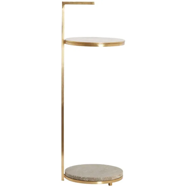 Light & Living Bijzettafel Leda - Brons - Ø26x76cm - Modern Bruin