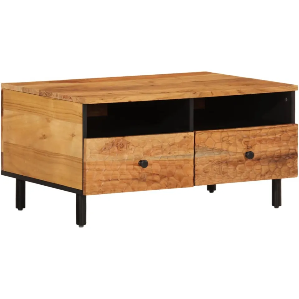 vidaXL Salontafel 80x54x40 cm massief acaciahout Bruin