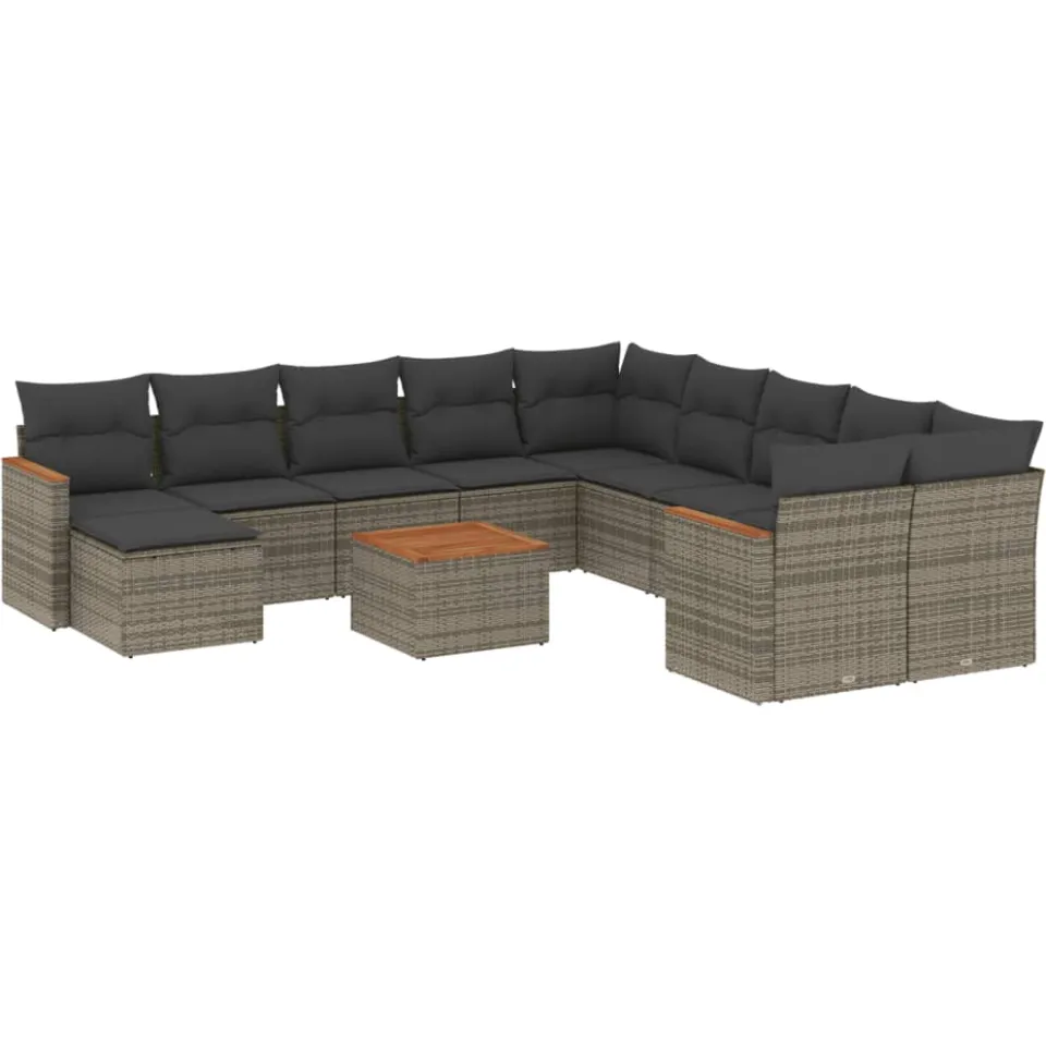 vidaXL Patio Sofa Set 11-zits Grey, foto 3