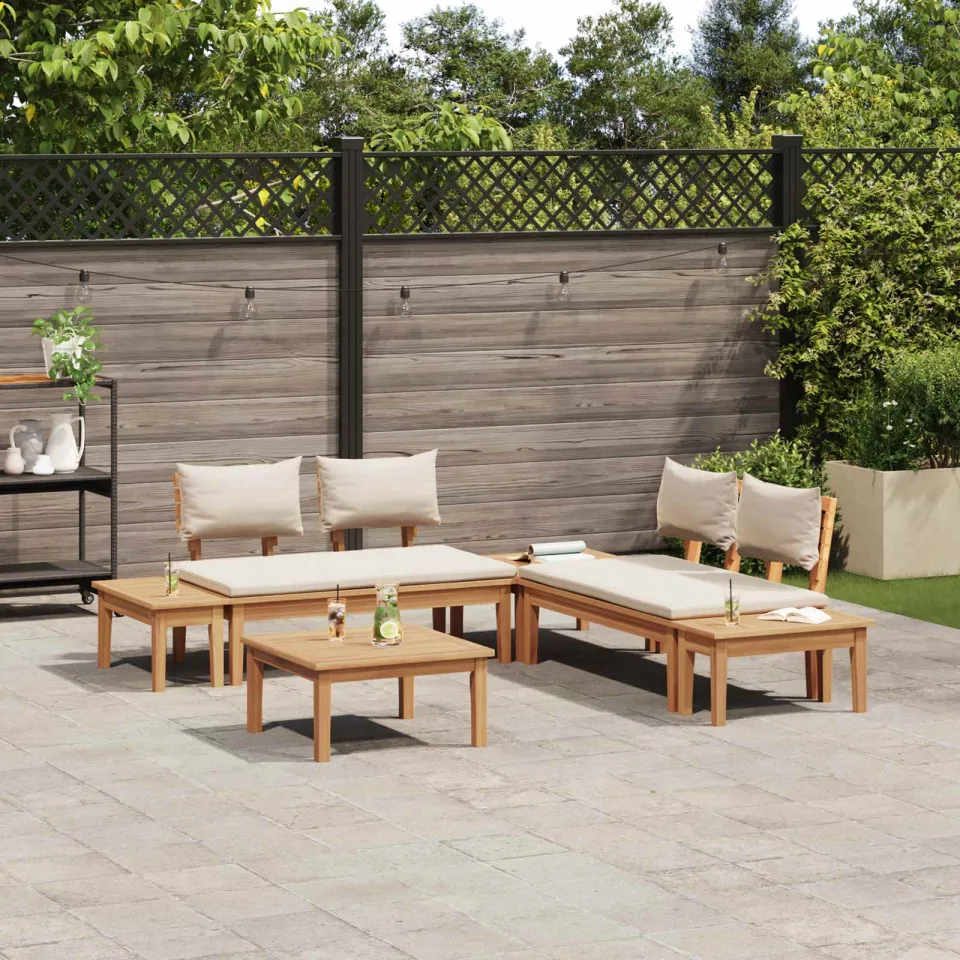 vidaXL Tuinbankenset 3 st Bruin en Crème, foto 3