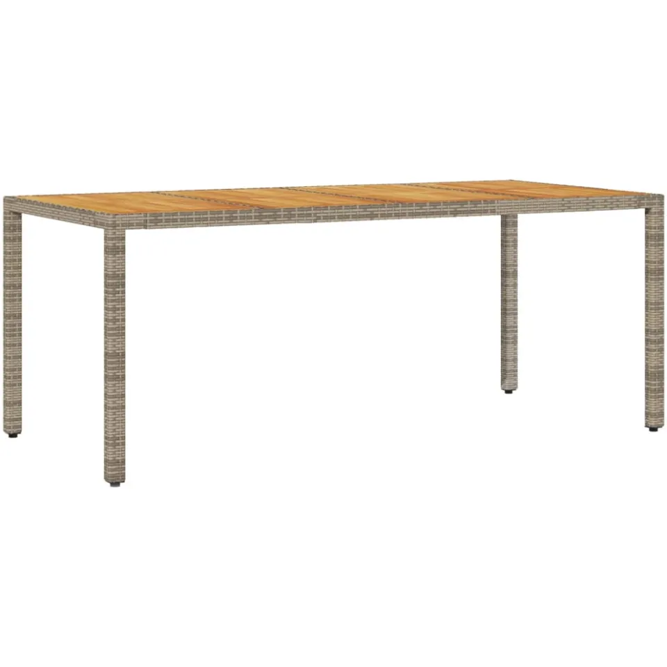 vidaXL 9-delige Tuinset met kussens poly rattan en acaciahout grijs, foto 4