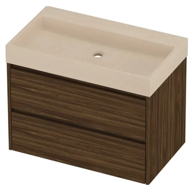 Proline Evoli Badmeubelset Hardsteen Loft 80x46x62 cm Sand Stone Cabana Oak Eiken