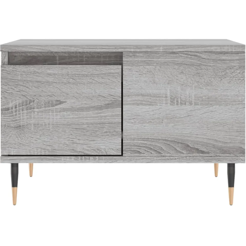 vidaXL Salontafel 55x55x36,5 cm bewerkt hout grijs sonoma eikenkleurig