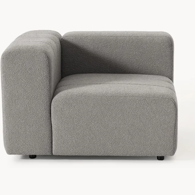 Westwing Collection Bouclé hoekmodule Lena Grijs