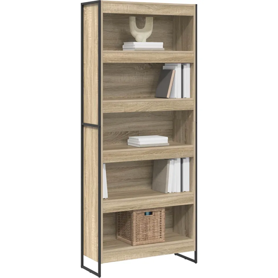 vidaXL Boekenkast 80 x 30 x 189,5 cm Bewerkt hout Sonoma Bruin