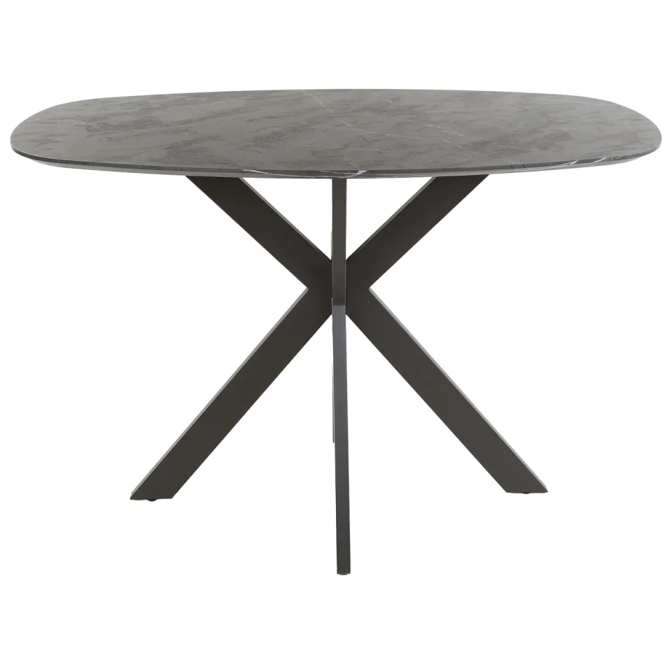 LifestyleFurn Deens Ovale Bartafel 'Kora' Keramiek look, 140 x 80cm 3D zwart bruin