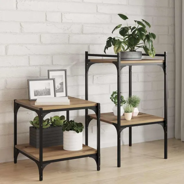 vidaXL Boekenplank Bord 3-laags 4 st 40 x 40 x 1,5 cm Bewerkt hout bruin, foto 2