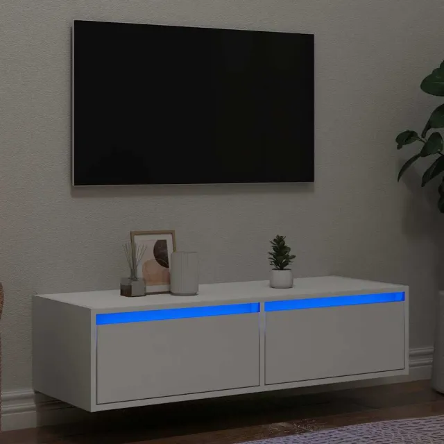 vidaXL Tv-meubel met LED-verlichting 100X35,5x25 cm wit