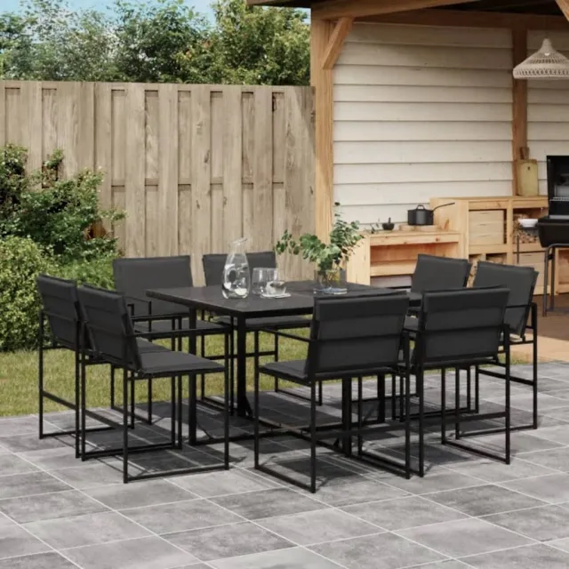 vidaXL 9-delige Tuinset met kussens textileen zwart, foto 2