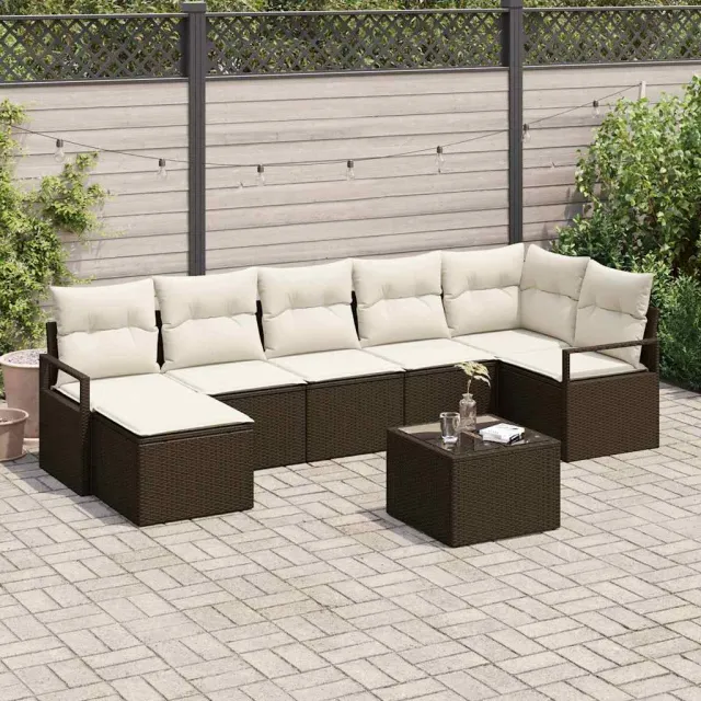 vidaXL Bankstel 8 st Bruin poly rattan, foto 2
