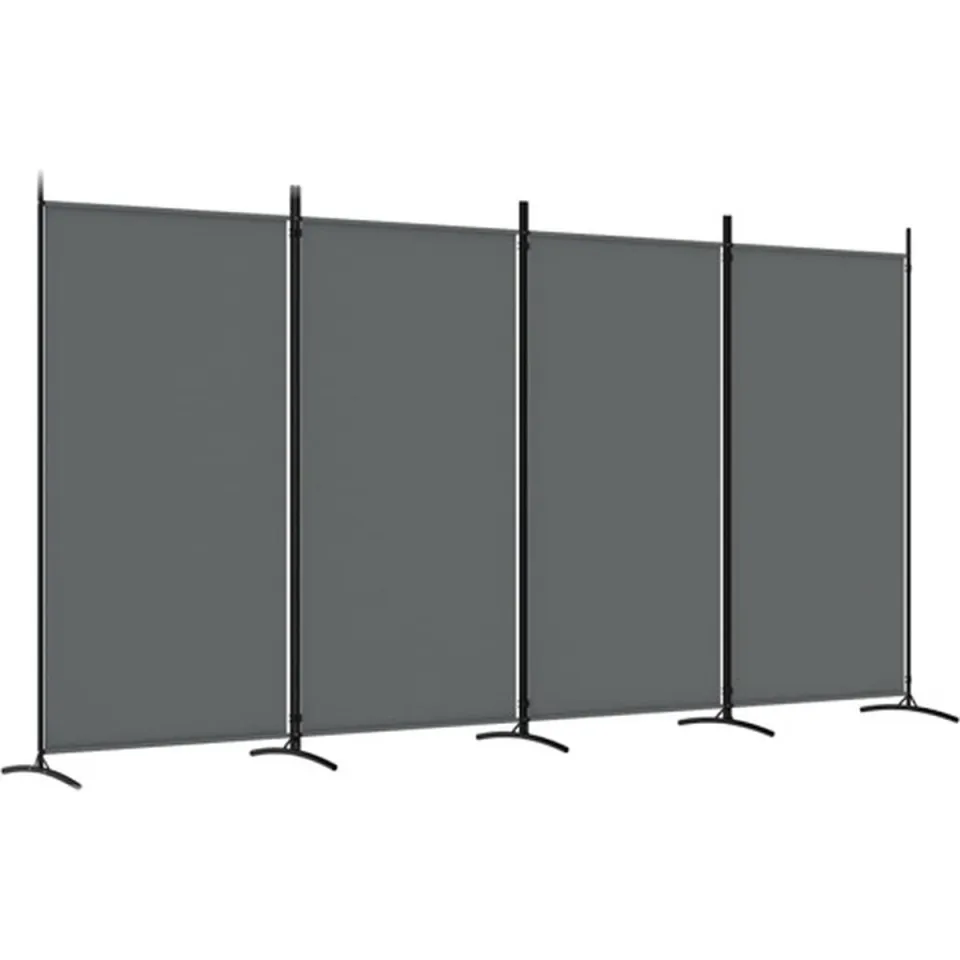 vidaXL Kamerscherm met 4 panelen 346x180 cm stof antracietkleurig, foto 3