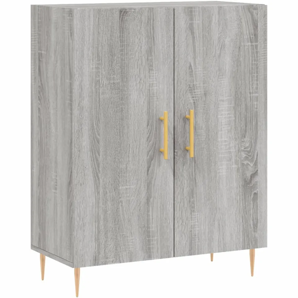 vidaXL Dressoir 69,5x34x90 cm bewerkt hout grijs sonoma eikenkleurig, foto 3