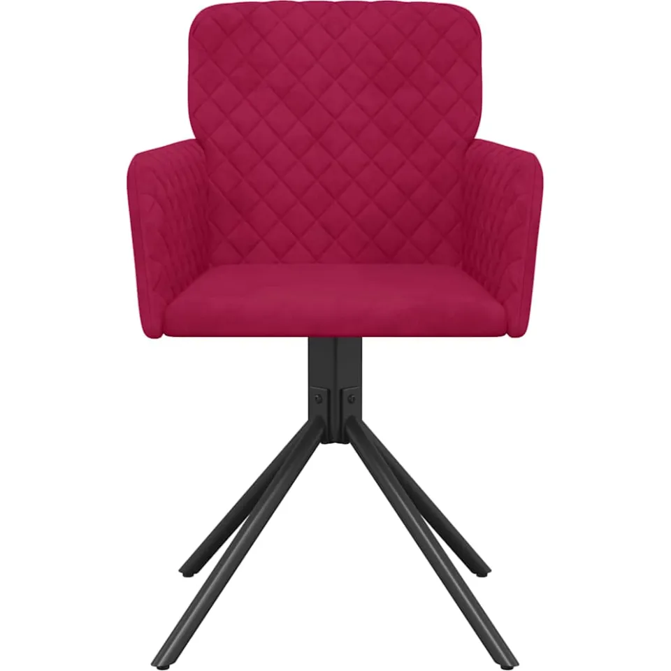 vidaXL Eetkamerstoelen draaibaar 2 st fluweel wijnrood, foto 4