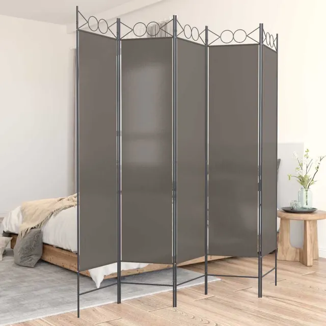 vidaXL Kamerscherm met 5 panelen 200x200 cm stof antracietkleurig, foto 2