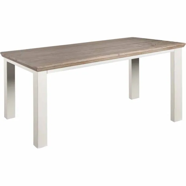 Tower Living Eettafel Fleur - Rechthoek Wit/Bruin Hout - 220x100x78cm